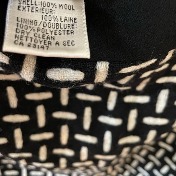 Talbot's 100% Italian Wool Black White Hatch Pattern Pencil Skirt Women's 10 - Picture 5 of 5